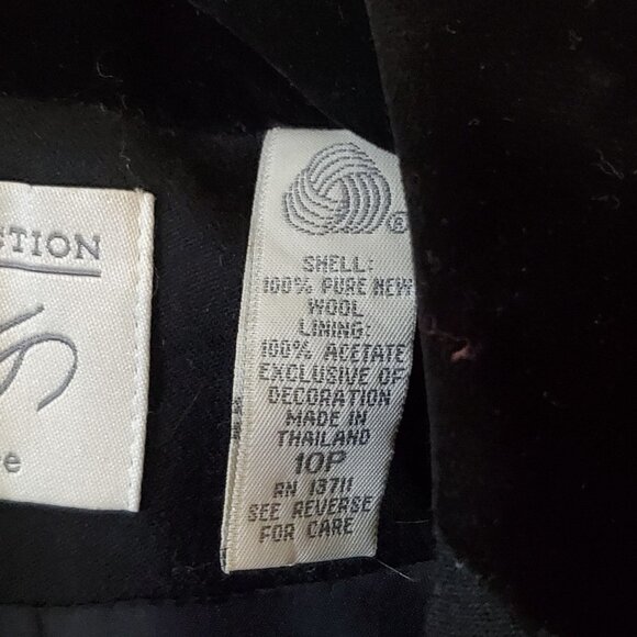 Lord &Taylor Vintage Fifth Avenue Collection Black Blazer Velvet Collar Size 10P - Picture 8 of 8